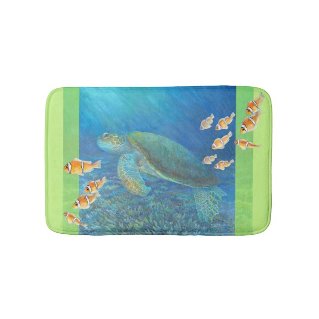 Sea Turtle with Personality Bath Mat (Front)