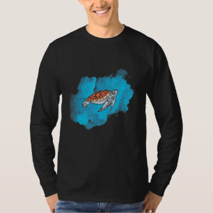 Sea Turtle With Sea Water For Tropical T-Shirt