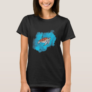 Sea Turtle With Sea Water For Tropical T-Shirt