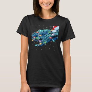 Sea Turtle Xmas Lighting Santa Hat Sea Turtle Chri T-Shirt