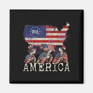 Sea turtles american flag independence day magnet