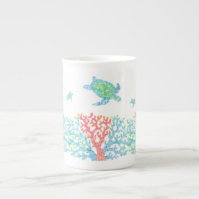 Sea Turtles and Colourful Coral  Mug (Front)