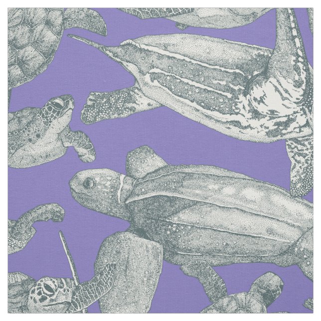 sea turtles apatite lavender fabric (Swatch)
