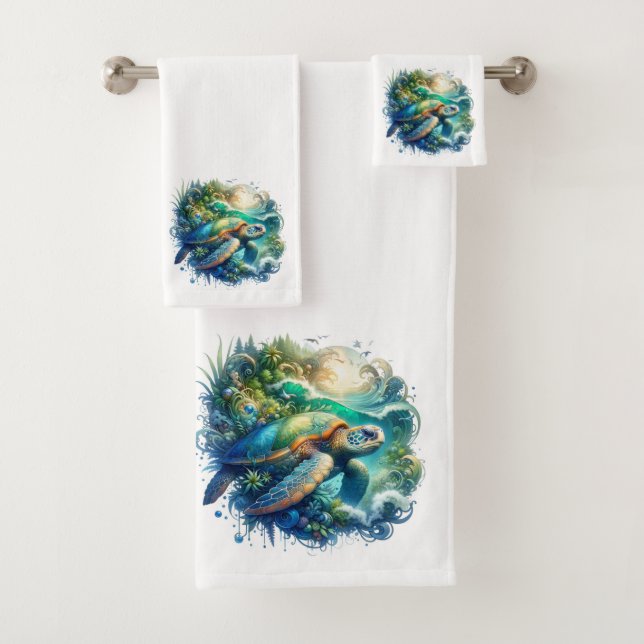Sea Turtles  Bath Towel Set (Insitu)