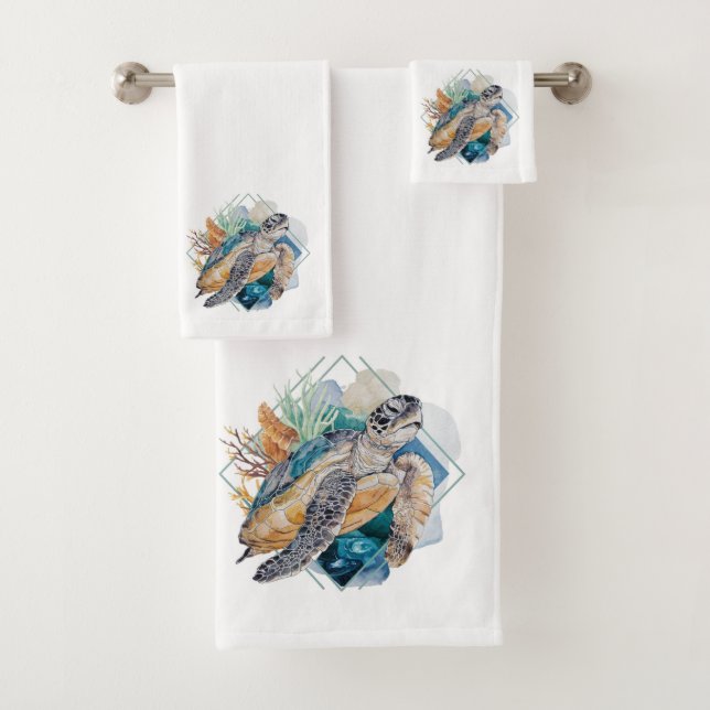 Sea Turtles  Bath Towel Set (Insitu)