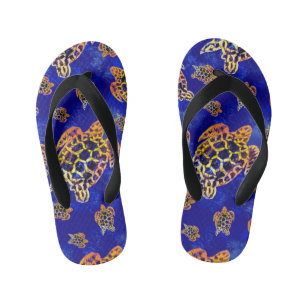 Sea Turtles Batik African Art Kid's Jandals