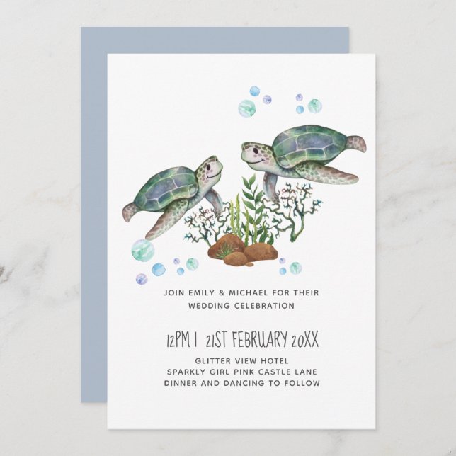 Sea Turtles Beach Wedding (Front/Back)