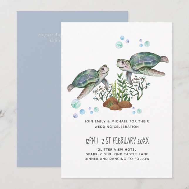 Sea Turtles Beach Wedding (Front/Back)
