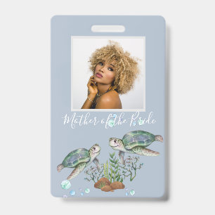 Sea Turtles Beach Wedding ID Badge