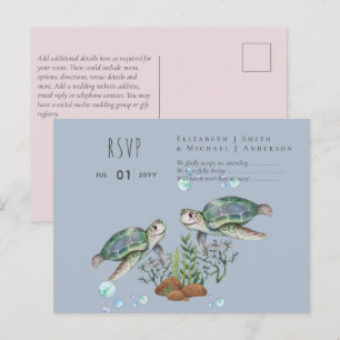Sea Turtles Beach Wedding Postcard