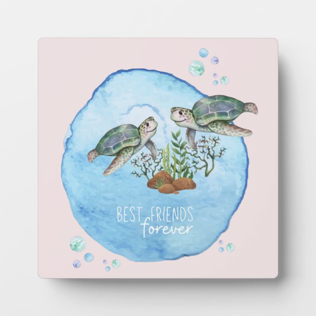 Sea Turtles BFFs - Personalised Best Friends Gifts Plaque (Front)