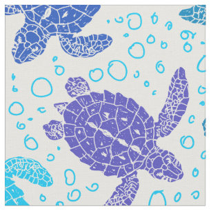 Sea turtles blue. fabric