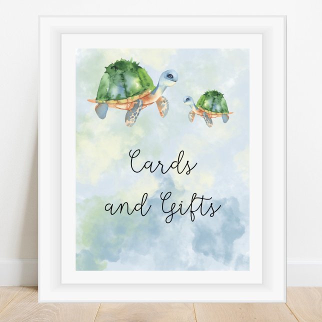 Sea turtles - cards and gifts baby shower poster (Creator Uploaded)