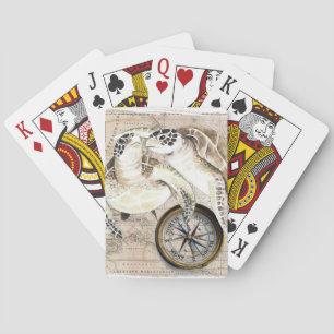 Sea Turtles Compass Map Playing Cards