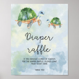 Sea turtles - Diaper raffle poster