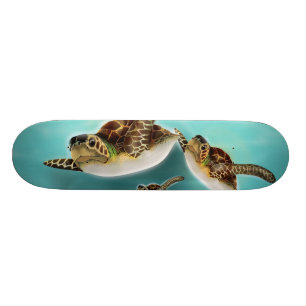 Sea Turtles Illustration Skateboard