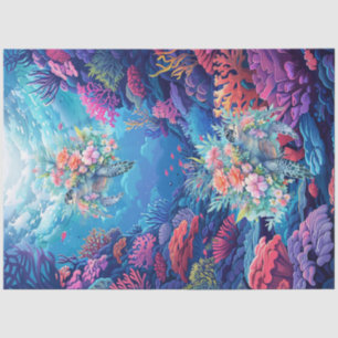 Sea Turtles In Beautiful Scenic Ocean Decoupage Tissue Paper