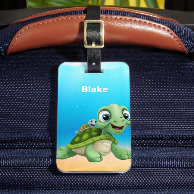  Sea turtles Luggage Tag (Front Insitu 2)