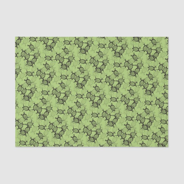 Sea Turtles on Green Tissue Paper (Front)