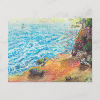 Sea Turtles On The Beach Postcard