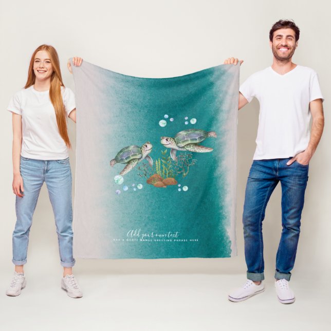 SEA TURTLES Personalised Fleece Blanket (In Situ)