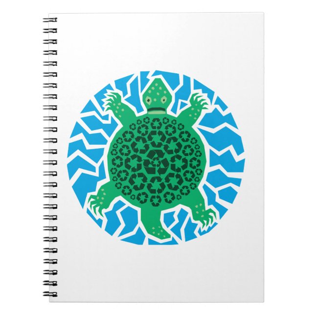 Sea Turtles, Recycling Spiral Notebook (Front)