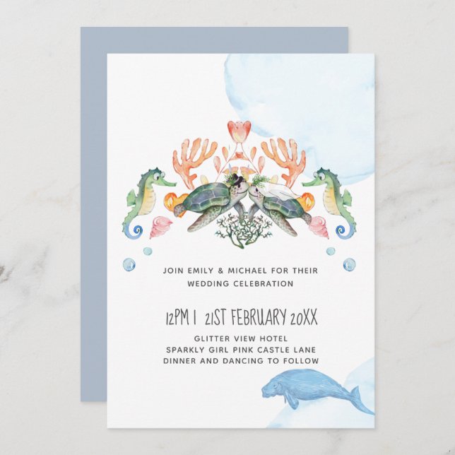 Sea Turtles SeaCow Wedding Featuring Bride Groom (Front/Back)