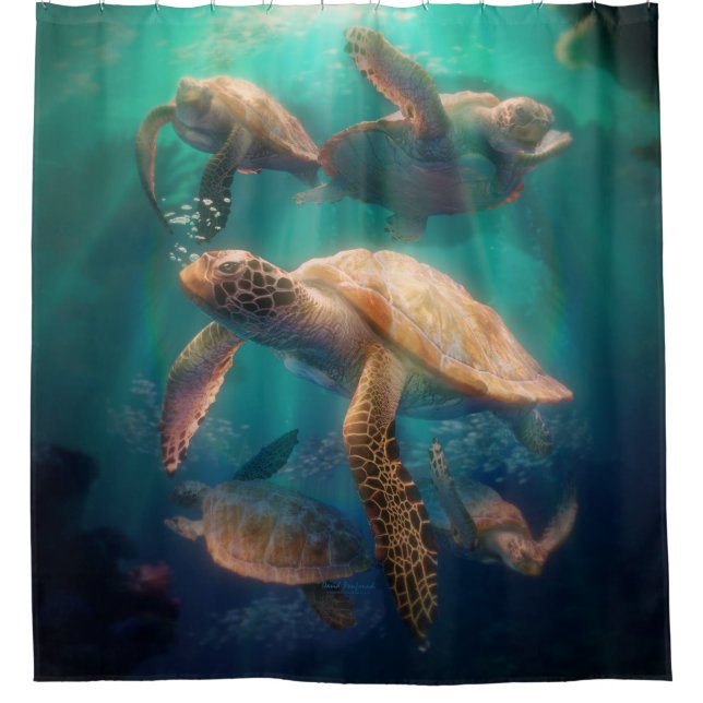 Sea Turtles Shower Curtain (Front)