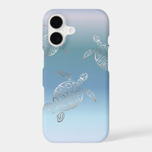 Sea Turtles Silver Blue Gradient