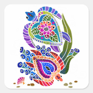 SEA TURTLES stickers -  customise background