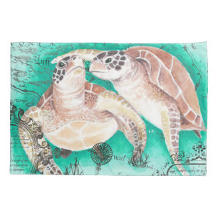 Sea Turtles Teal Pillowcase