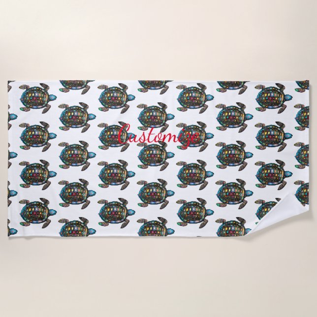 Sea Turtles Thunder_Cove Beach Towel (Front)