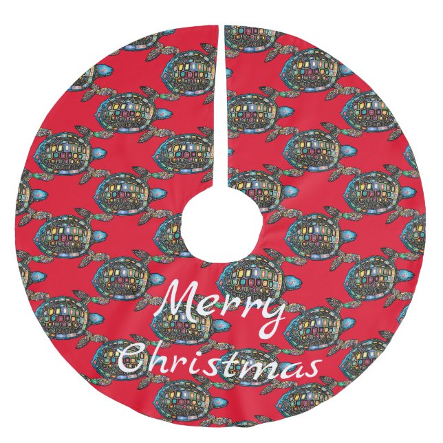 Sea Turtles Thunder_Cove Brushed Polyester Tree Skirt (Front)