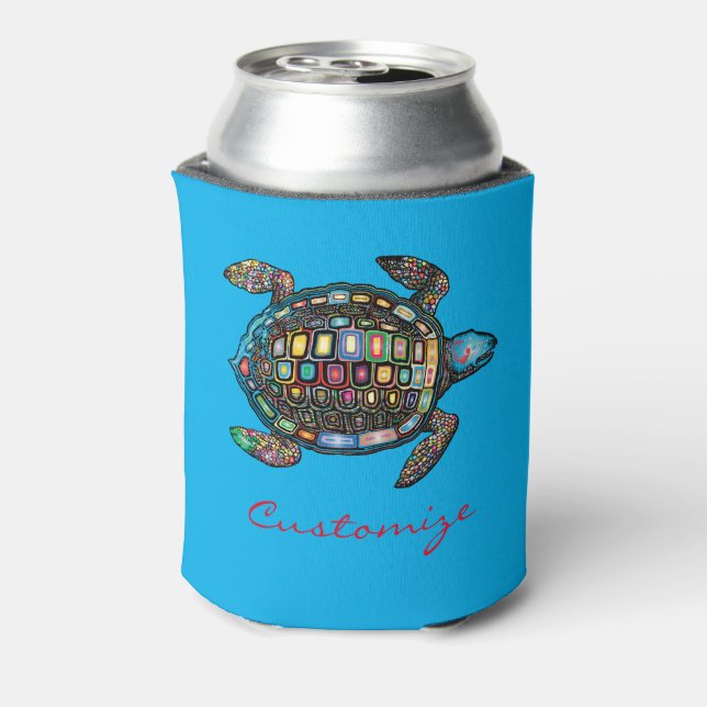 Sea Turtles Thunder_Cove Can Cooler (Can Back)