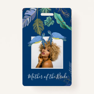 Sea Turtles Wedding Blue Yellow ID Badge