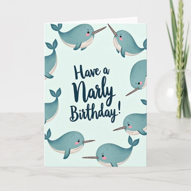 Sea Unicorn Birthday Card (Front)