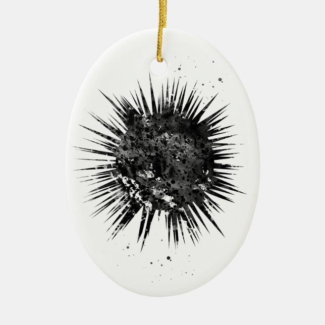 Sea Urchin Ceramic Tree Decoration (Front)