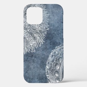 Sea Urchin Watercolor Ocean Navy Blue White iPhone 12 Pro Case