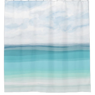 Sea View 282 Turquoise Ocean Shower Curtain
