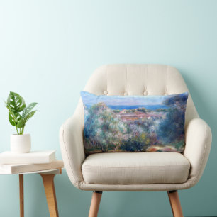 Sea view by Auguste Renoir Lumbar Cushion