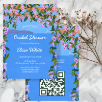 Sea View Wisteria Elegant Bridal Shower CUSTOM QR