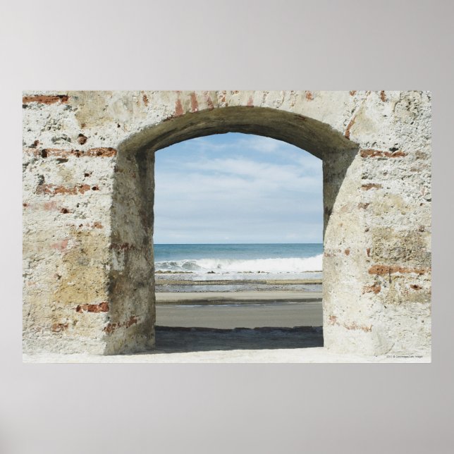 Sea viewed from an archway poster (Front)