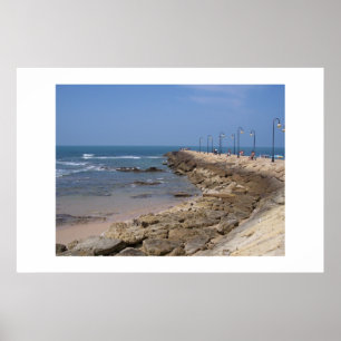 Sea wall walk, Rota Spain Poster