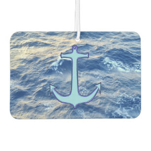 Sea Water Anchor Blue Heart Car Air Freshener