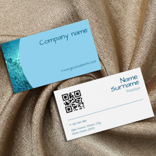 Sea water photo QR ocean blue Business Card