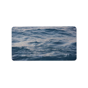 Sea Water Ripple Close-Up Photo Label