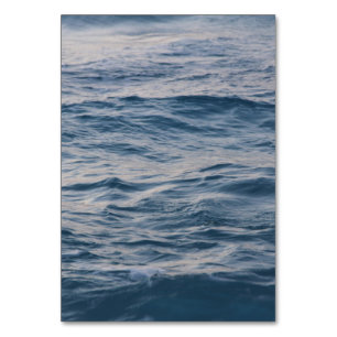 Sea Water Ripple Close-Up Photo Table Number