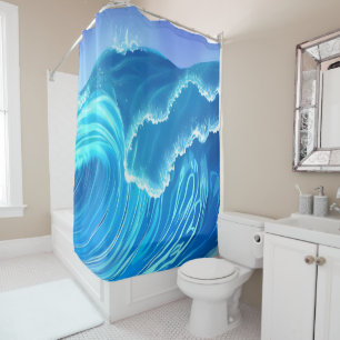 Sea wave design - Flowing Wave  Shower Curtain