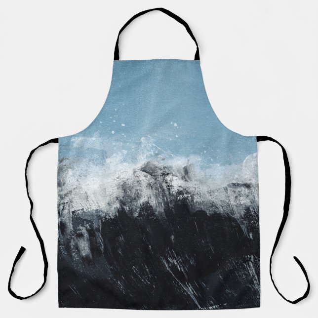 Sea wave: hand-painted design apron (Front)