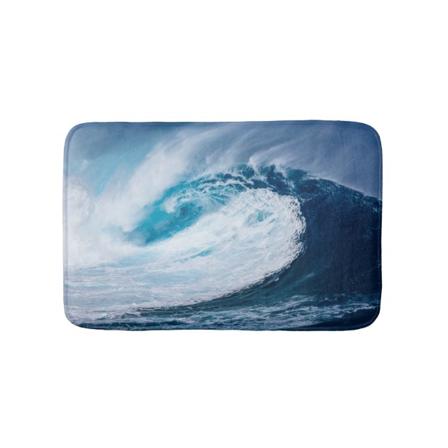 Sea Wave Water Summer Beach Photo Bath Mat (Front)